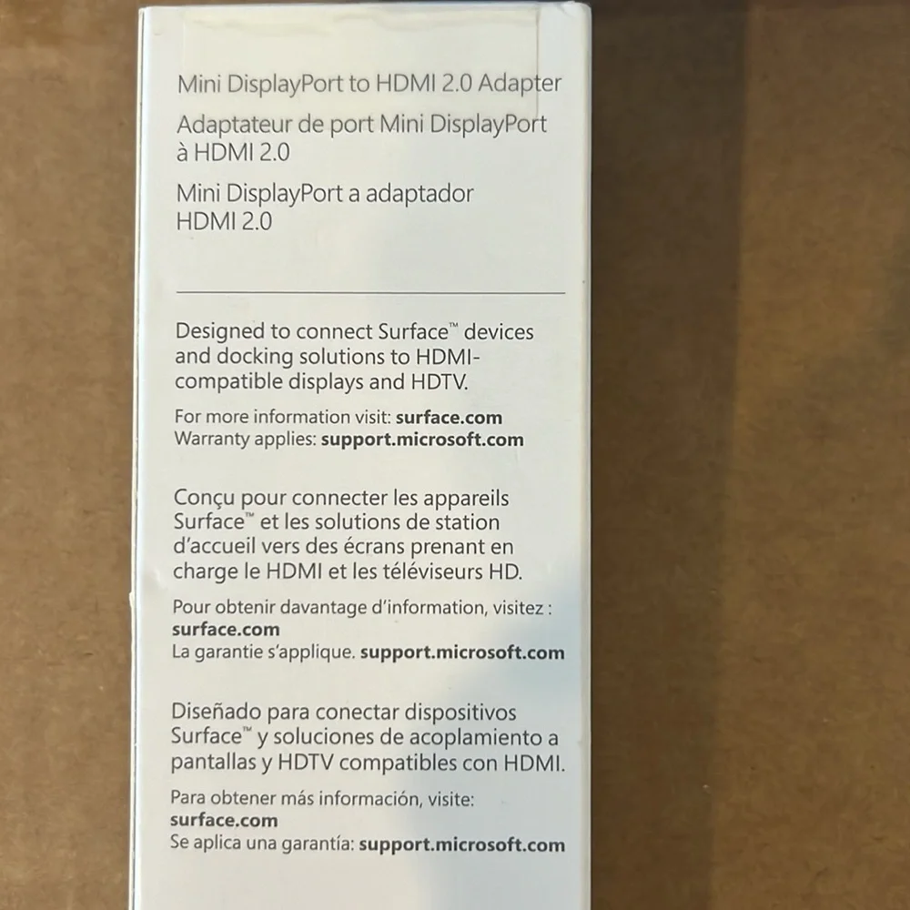 Microsoft Surface mini display port to HDMI adapter. New in unopened box.